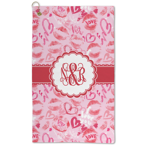 Custom Lips n Hearts Microfiber Golf Towel (Personalized)