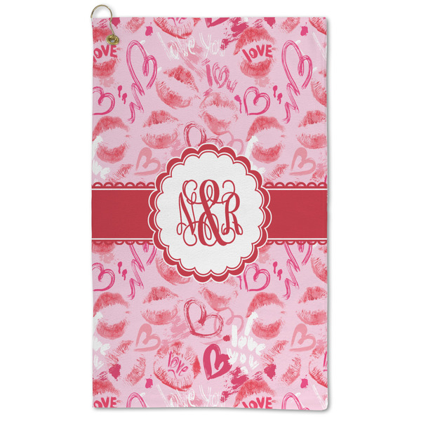Custom Lips n Hearts Microfiber Golf Towel (Personalized)