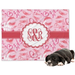 Lips n Hearts Dog Blanket - Large (Personalized)