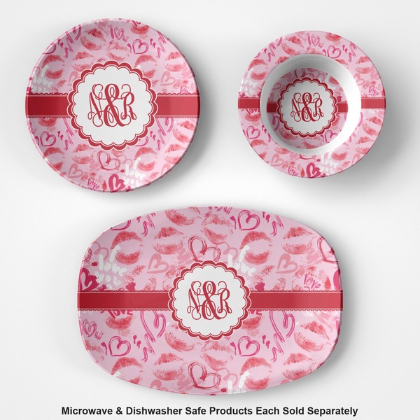 Lips n Hearts Microwave & Dishwasher Safe CP Plastic Dishware - Group