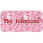 Lips n Hearts Mini/Bicycle License Plate (2 Holes) (Personalized)