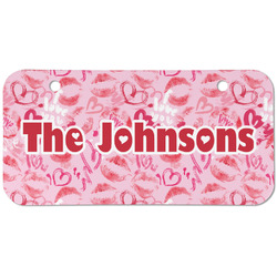Lips n Hearts Mini/Bicycle License Plate (2 Holes) (Personalized)