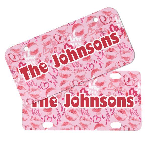 Lips n Hearts Mini License Plates - MAIN (4 and 2 Holes)