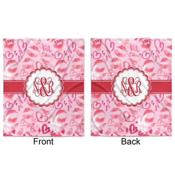 Lips n Hearts Minky Blanket - 50"x60" - Double Sided - Front & Back