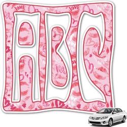 Lips n Hearts Monogram Car Decal (Personalized)