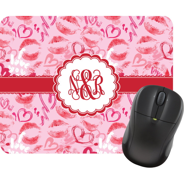 Custom Lips n Hearts Rectangular Mouse Pad (Personalized)
