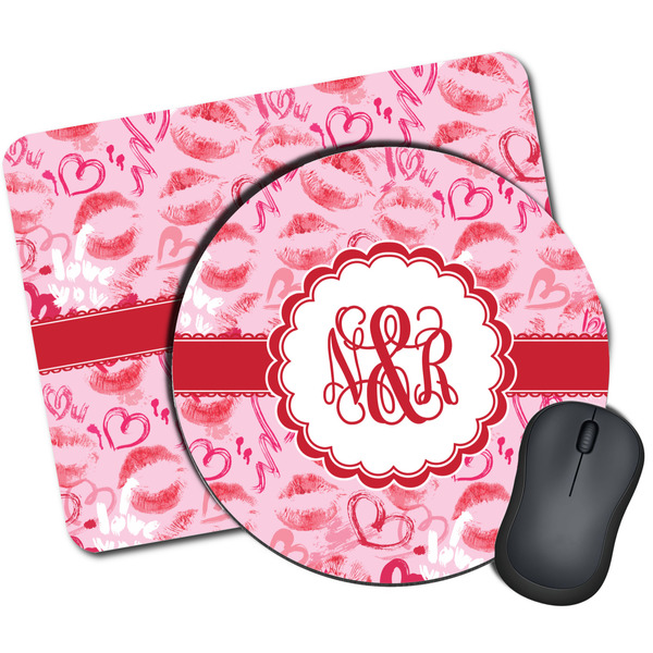 Custom Lips n Hearts Mouse Pad (Personalized)
