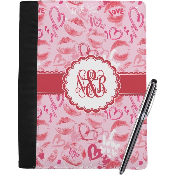 Custom Lips n Hearts Notebook Padfolio - Large w/ Couple's Names