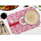 Lips n Hearts Octagon Placemat - Single front (LIFESTYLE) Flatlay