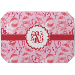 Lips n Hearts Dining Table Mat - Octagon (Single-Sided) w/ Couple's Names
