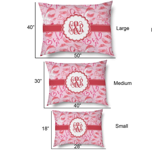 Lips n Hearts Outdoor Dog Beds - SIZE CHART