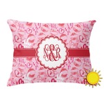 Lips n Hearts Outdoor Throw Pillow (Rectangular) (Personalized)