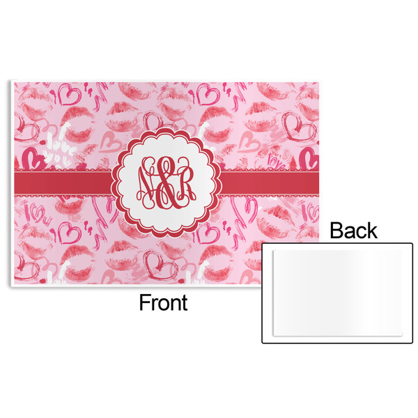 Lips n Hearts Disposable Paper Placemat - Front & Back