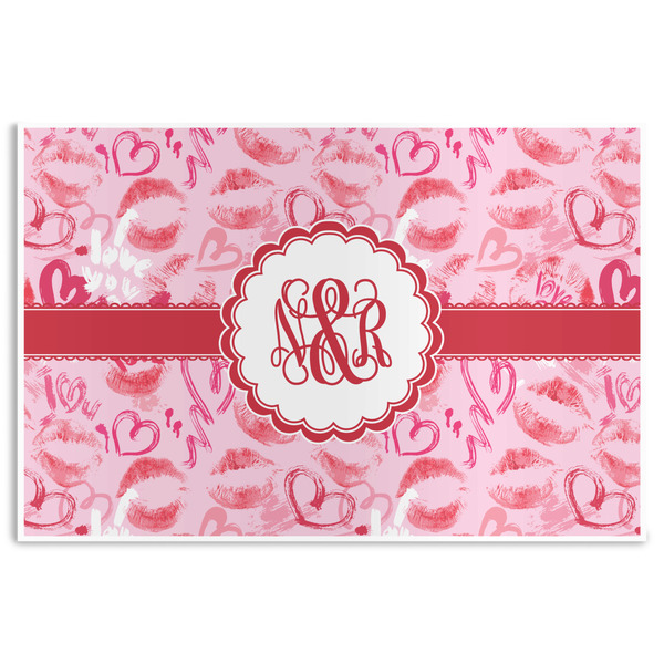 Custom Lips n Hearts Disposable Paper Placemats (Personalized)