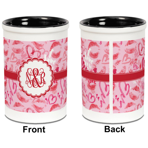 Lips n Hearts Pencil Holder - Black - approval