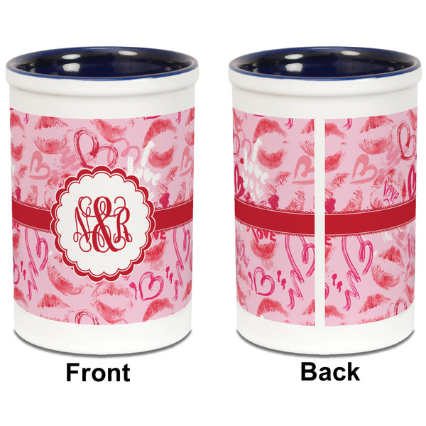 Lips n Hearts Pencil Holder - Blue - approval