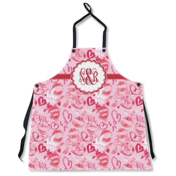Custom Lips n Hearts Apron Without Pockets w/ Couple's Names