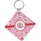 Lips n Hearts Diamond Plastic Keychain w/ Couple's Names