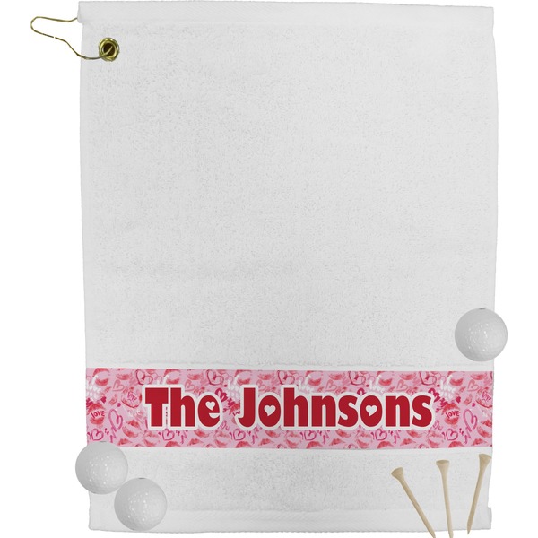 Custom Lips n Hearts Golf Bag Towel (Personalized)