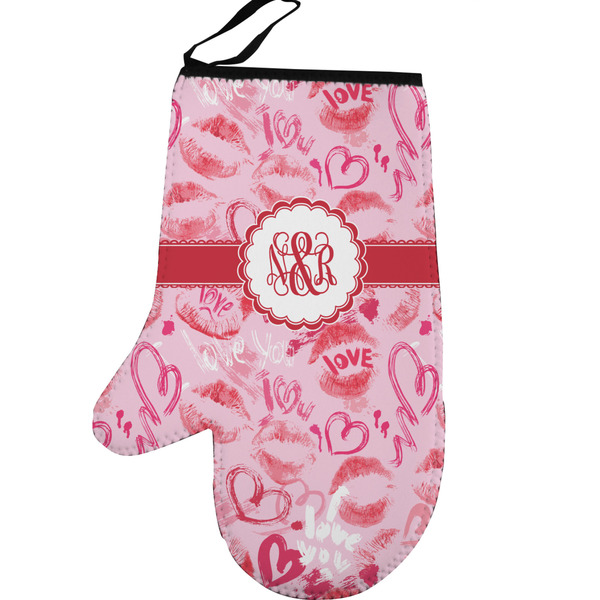Lips n Hearts Personalized Oven Mitt - Left