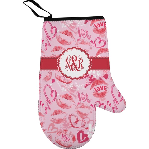 Custom Lips n Hearts Right Oven Mitt (Personalized)