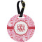 Lips n Hearts Personalized Round Luggage Tag