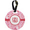 Lips n Hearts Plastic Luggage Tag - Round (Personalized)