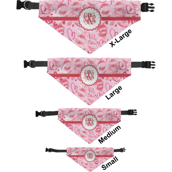 Lips n Hearts Pet Bandana Sizes