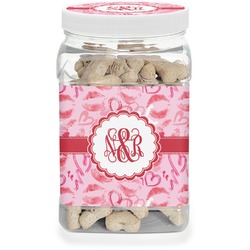 Lips n Hearts Dog Treat Jar (Personalized)