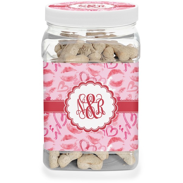 Custom Lips n Hearts Dog Treat Jar (Personalized)