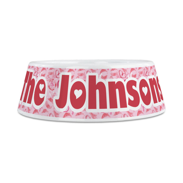Lips n Hearts Plastic Dog Bowls - Medium - FRONT