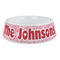 Lips n Hearts Plastic Dog Bowl - Large (Personalized)
