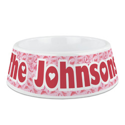 Lips n Hearts Plastic Dog Bowl (Personalized)