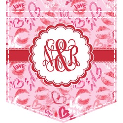 Lips n Hearts Iron On Faux Pocket (Personalized)