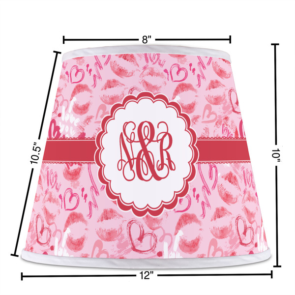 Lips n Hearts Poly Film Empire Lampshade - Dimensions