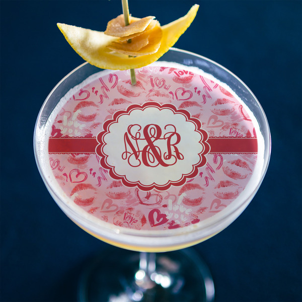 Lips n Hearts Printed Drink Topper - XLarge - In Context
