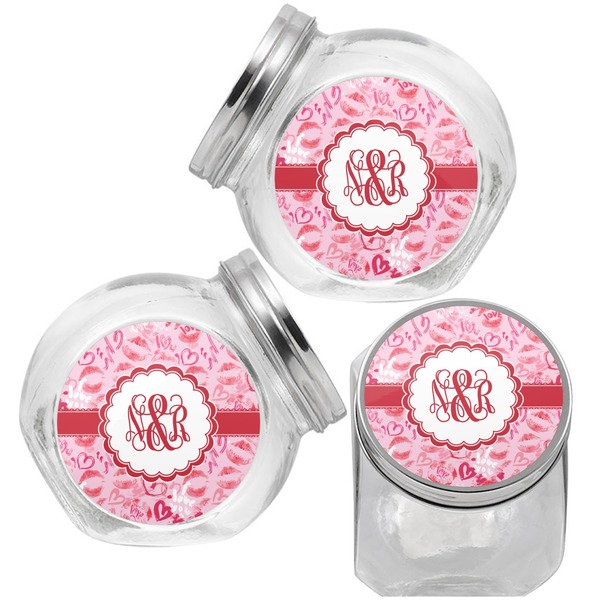 Lips n Hearts Puppy Treat Jar - Top Left Right