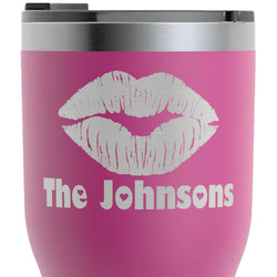 Lips n Hearts RTIC Tumbler - Magenta - Laser Engraved - Double-Sided (Personalized)