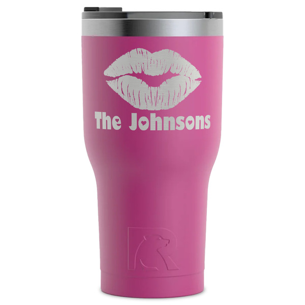 Custom Lips n Hearts RTIC Tumbler - Magenta - Laser Engraved - Single-Sided (Personalized)