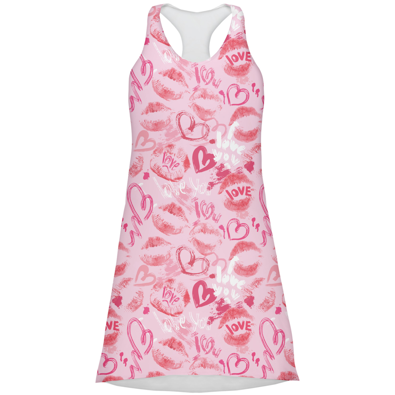 Lips n Hearts Racerback Dress - X Large (Personalized) - YouCustomizeIt