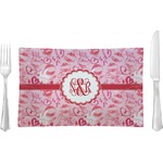 Lips n Hearts Rectangular Glass Lunch / Dinner Plate - Single or Set (Personalized)