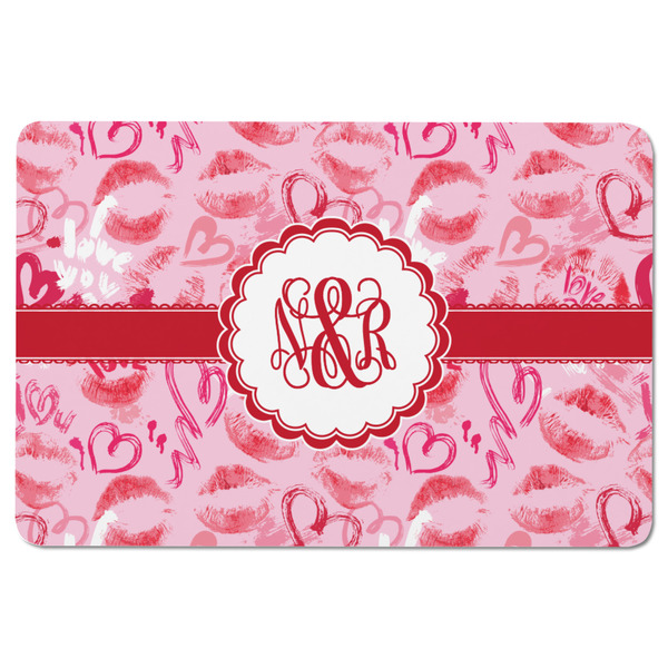 Lips n Hearts Rectangular Fridge Magnet - FRONT