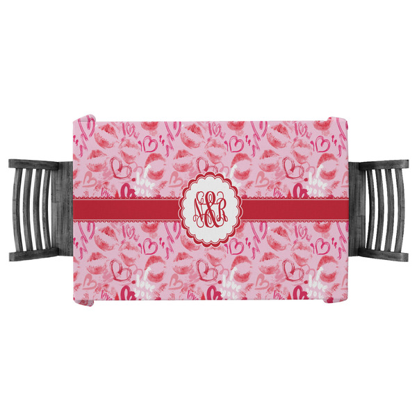 Custom Lips n Hearts Tablecloth - 58"x58" (Personalized)