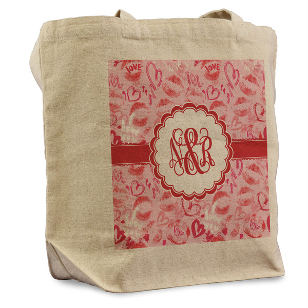 Custom Lips n Hearts Reusable Cotton Grocery Bag (Personalized)