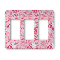 Lips n Hearts Rocker Style Light Switch Cover - Three Switch