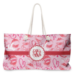 Lips n Hearts Large Tote Bag with Rope Handles (Personalized)