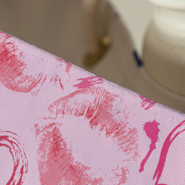 Lips n Hearts Large Rope Tote - Close Up View