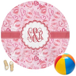 Lips n Hearts Round Beach Towel (Personalized)