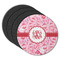 Lips n Hearts Round Rubber Backed Coasters - Set of 4 (Personalized)
