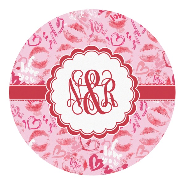 Custom Lips n Hearts Round Decal - XLarge (Personalized)